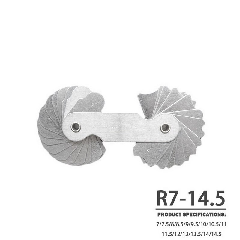 1pcd Radius Gauge Stainless Steel Radius Fillet Dauge Measuring Tool R gauge Model Radius Gauge R Gauge: R 7-14.5mm