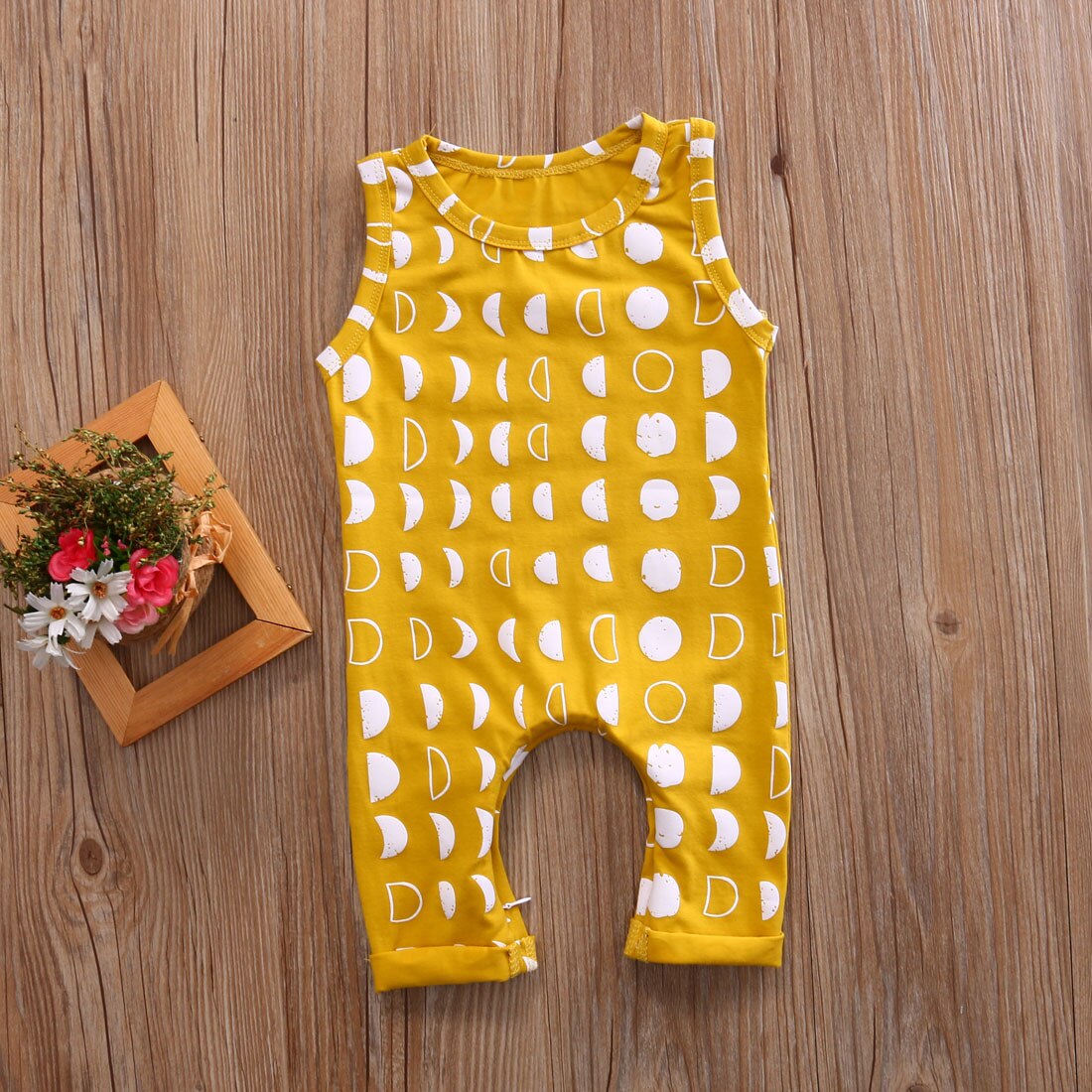 Mouwloze crescent moon Patroon Rompertjes Voor Baby Boy Meisjes