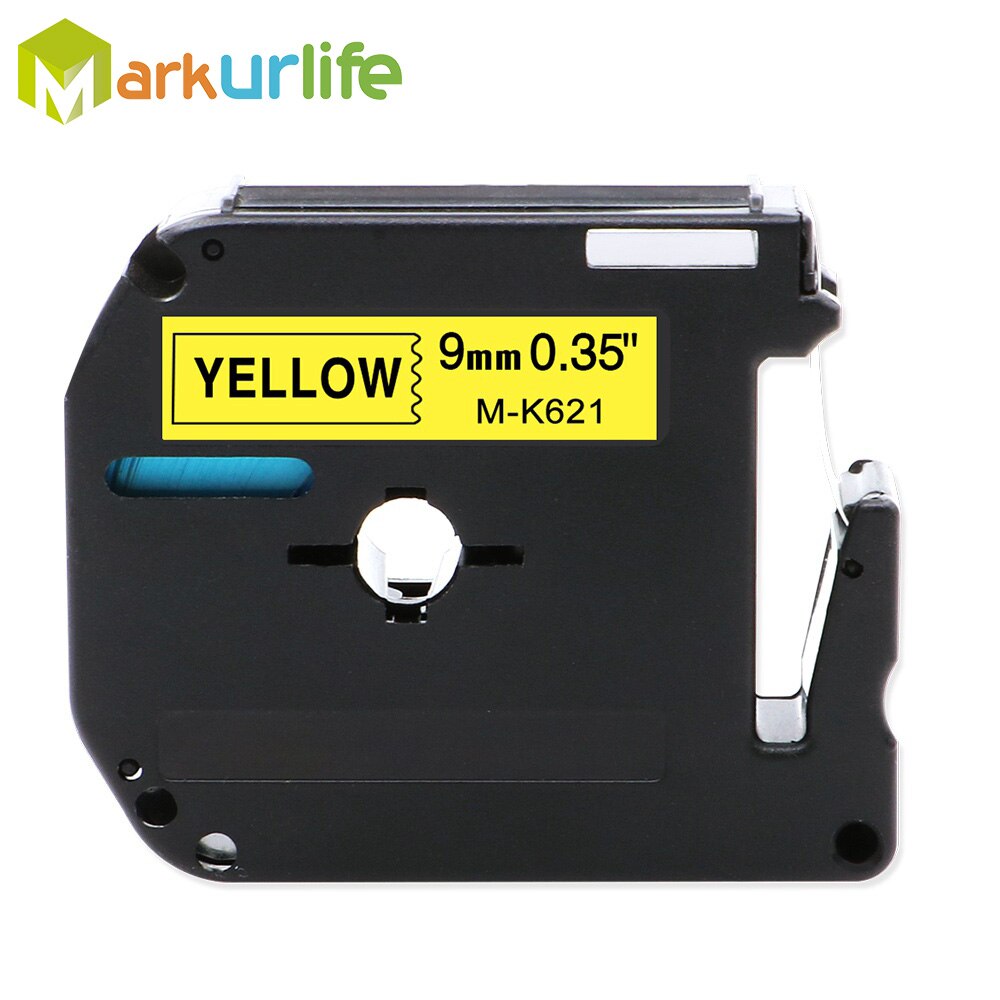 1Pc 9Mm * 8M M-K221 M-K121 M-K621 M-K421 Labeltapes Compatibel Voor Brother P-Touch Label printer Lint M-K221 MK-221 Mk221 MK221: Black on Yellow