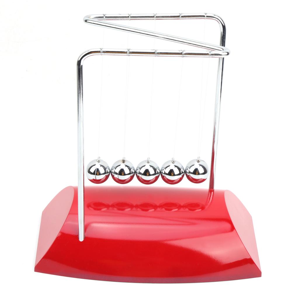 Newtons vugge balance stålkugler fysik videnskab pendul ornamenter balancebold fysik videnskab pendul: Rød
