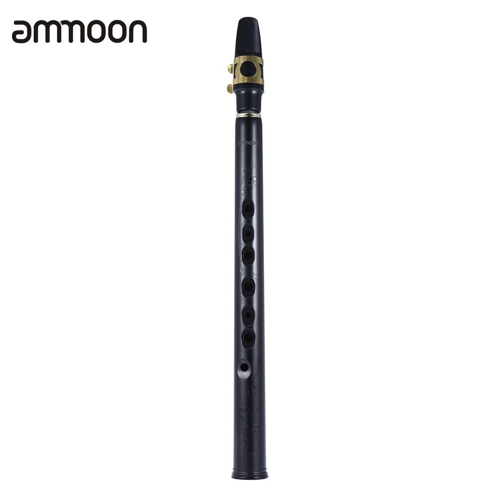 Ammoon mini pocket bb saxofon sax abs med alt mundstykker 2 stk siv bærepose træblæser instrument