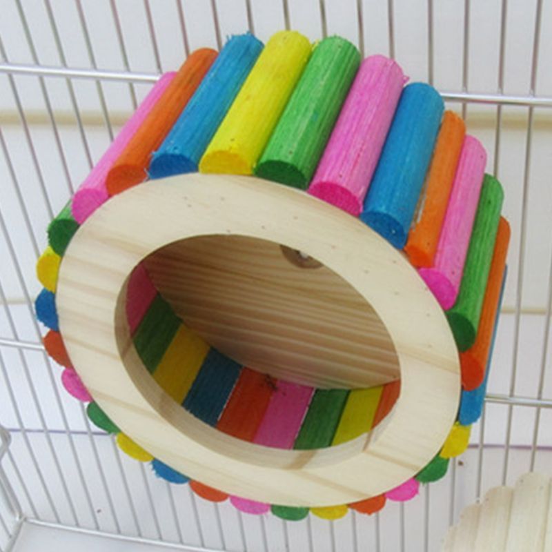 Rueda para hámster rotador silencioso de madera, rueda para masticar, juguete Natural para jerbos, Chinchillas, conejillos de indias, ardilla