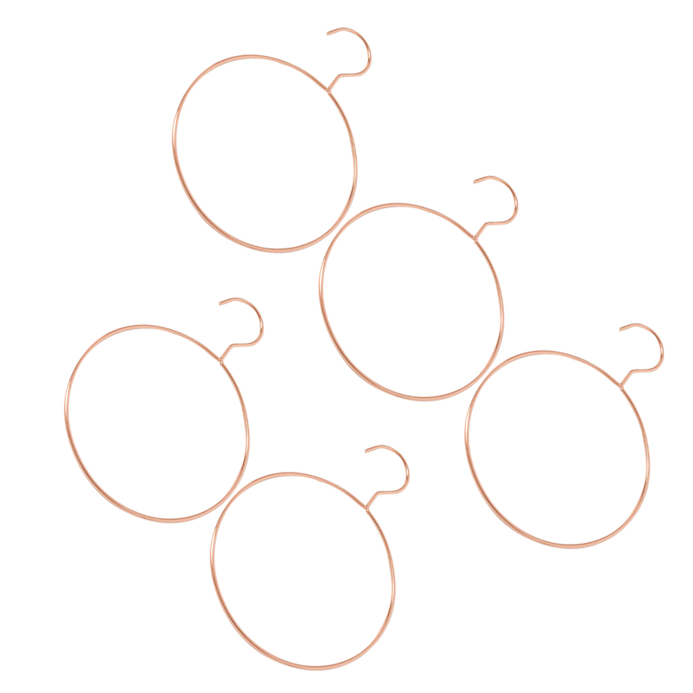 Cintres ronds en fer pour vêtements, 5 pièces, écharpes créatives, cintre rond en métal (doré): Rose Gold