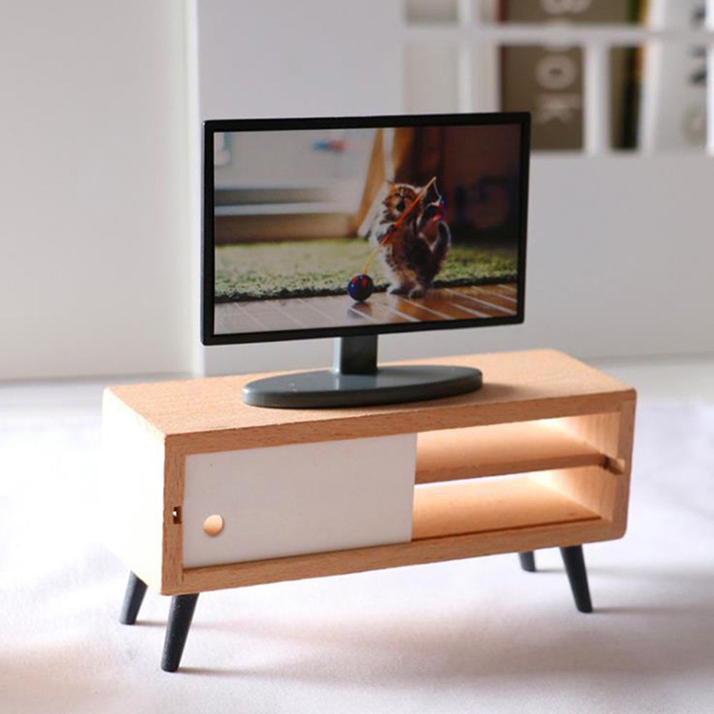 1:12 Schaal Poppenhuis Miniatuur Meubels Sofa Bed Kledingkast Tv Kast Mini Inrichting Scene Model Spelen Huis Micro Landschap