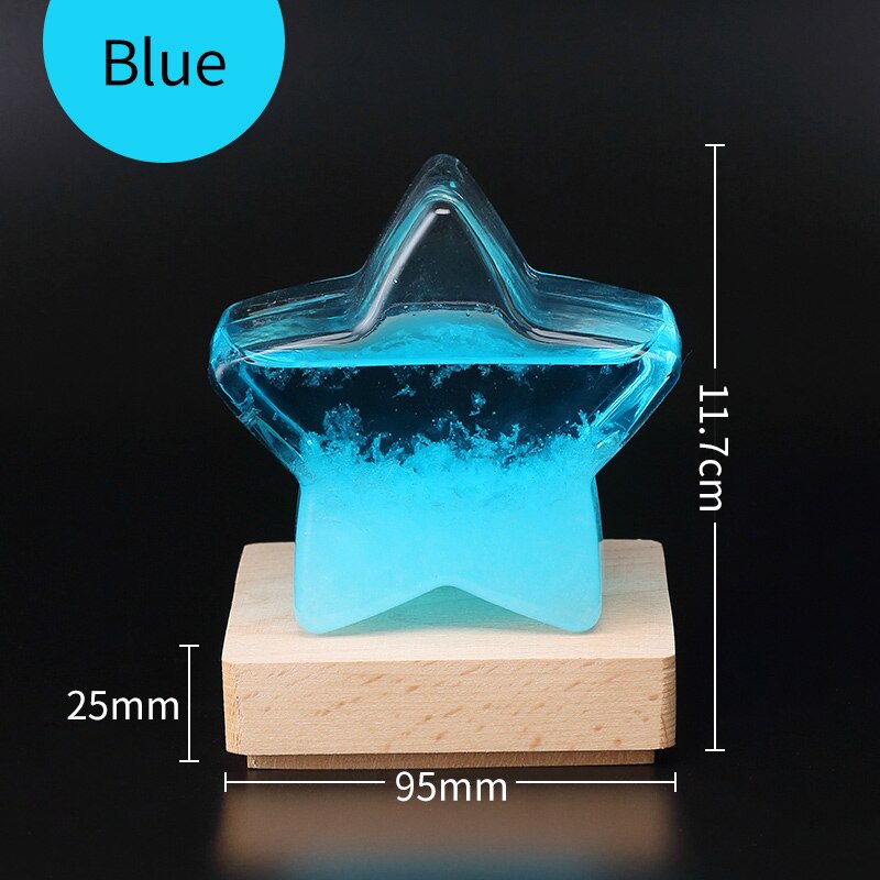 Weather Forecast Storm Glass Crystal Tempo Free Engraving Star Shape Ornaments Home Decor TQYBP-HX: Blue