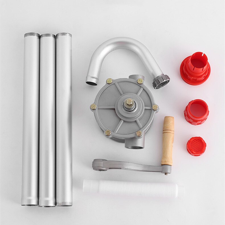 Manual Hand Pump Heavy Drum Rotary Oil Fuel Barrel Heavy Duty Pump Diesels Fuel Oil Gas Transfer Tool Oil Diesels Fuel Pump