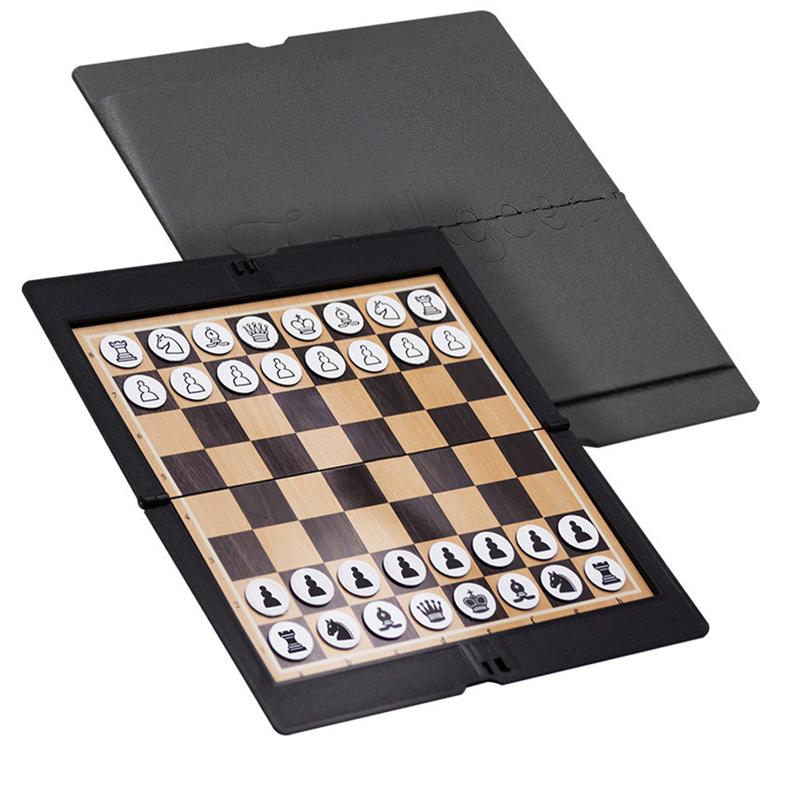 Foldable Chess Checkers Clipboard Magnetic Chess Backgammon Board Portable Classic Educational International Draughts Toy