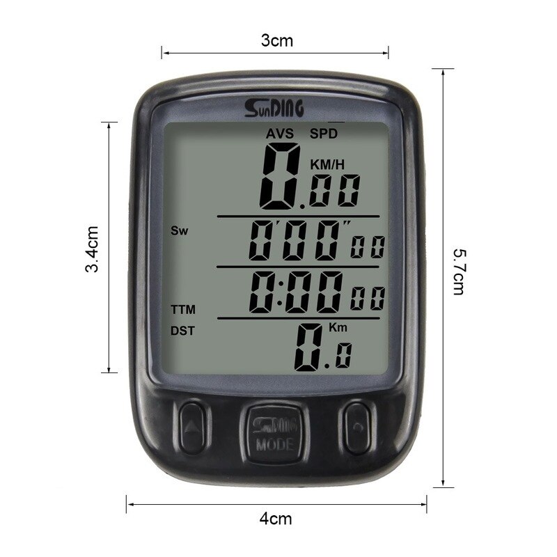 Sunding Sd 563A Waterdichte Lcd Display Cycling Bike Fiets Computer Kilometerstand Snelheidsmeter Met Groene Achtergrondverlichting