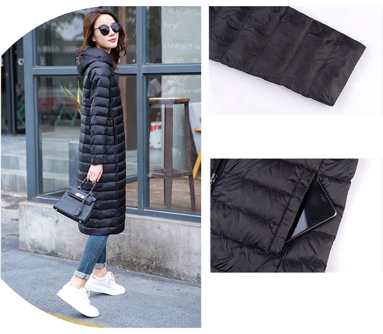 Winter Frauen 90% Weiße Ente Unten Parka Süssigkeit Farbe Weichen Jacken Frauen Lange Ente Unten Jacke Outwear Ultraleicht Mit Kapuze mäntel
