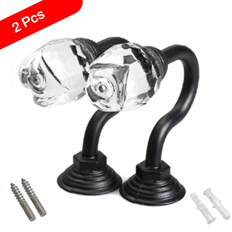 Solid Luxury Crystal Glass Curtain Holdback Wall Tie Back Hooks Hanger Holder Curtain Wall Hooks 2pcs: 3 2pcs