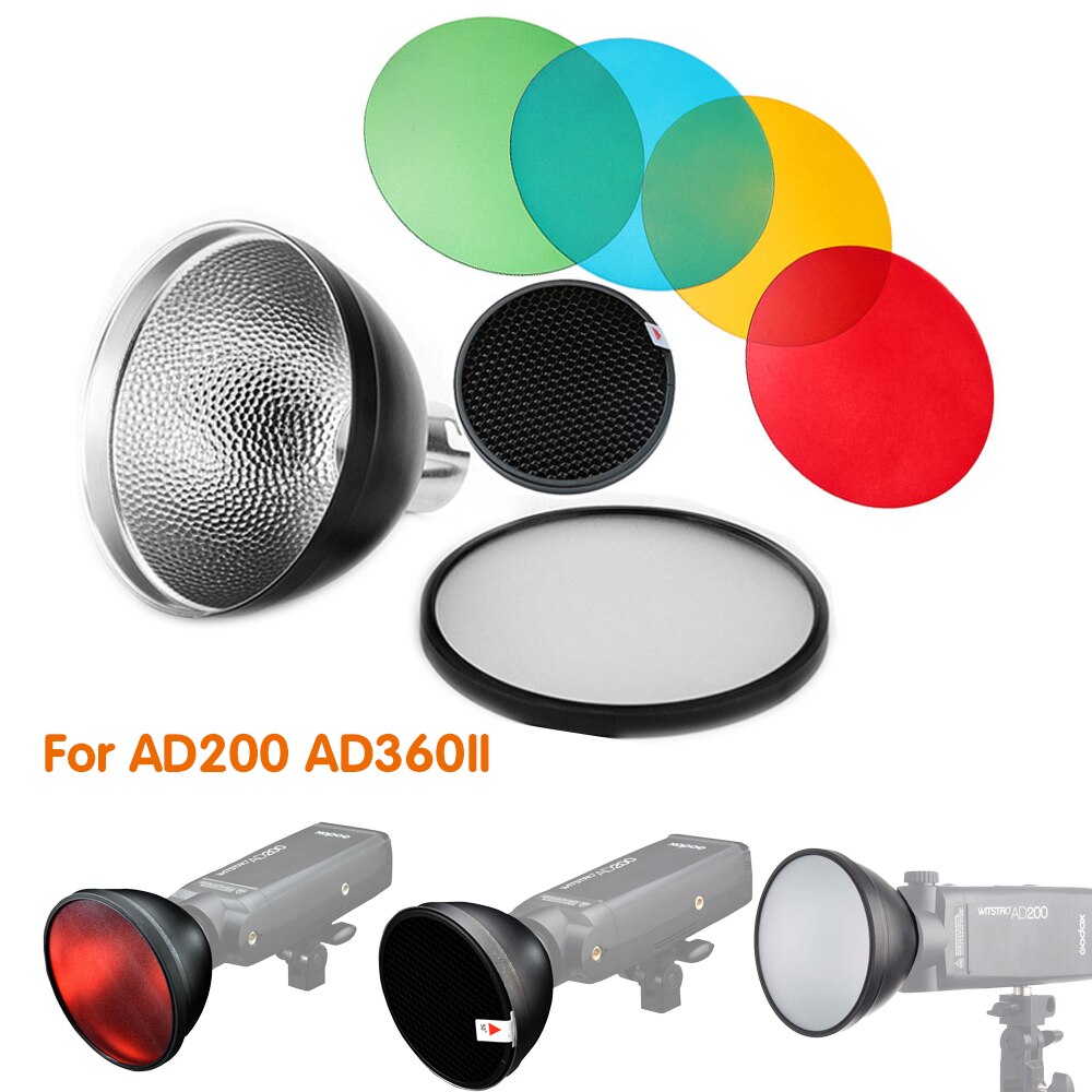 Godox ad- -s2 standard-reflektorabdeckung mit softdiffusor + ad- -s11 farbfilter für godox  ad200/ad180/ad360/ad360ii