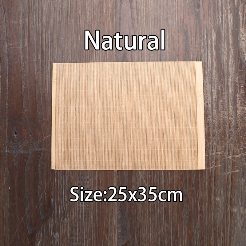 Natural Bamboo Table Mat Tea Dining Insulated Table Runner Japanese Style Natural Woven Placemat Coaster Cup Pad: 02