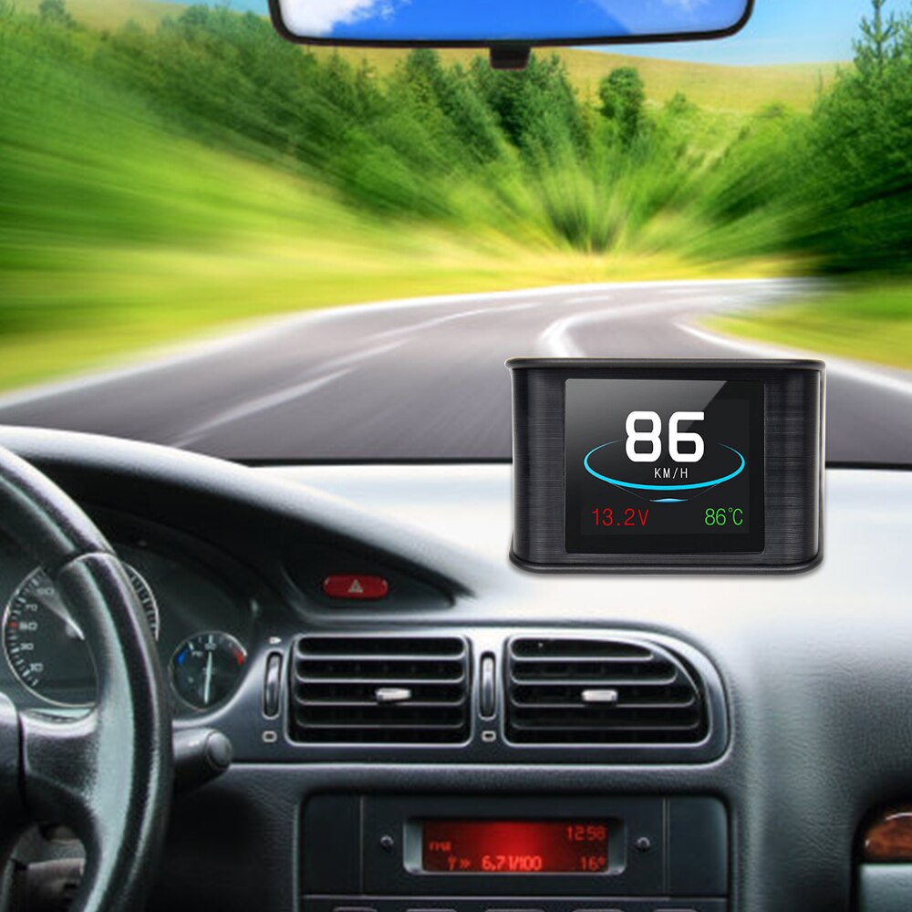 Til bilsikkerhed  t600 head up display auto obd 2 gps computer bil digital obd køre hastighedsmåler kilometertal brændstofspændingstemperatur