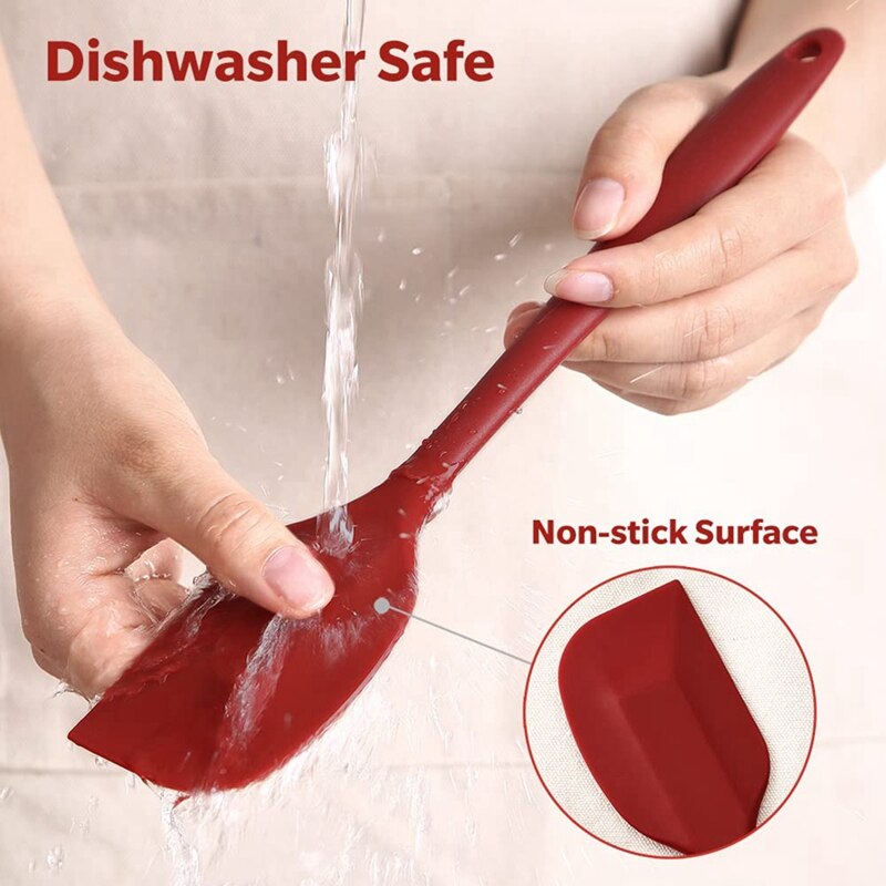 -5PCS Silicone Spatula Set With Heat Resistant, Kitchen Silicone Spatula Utensil Set, Rubber Spatulas Cookware