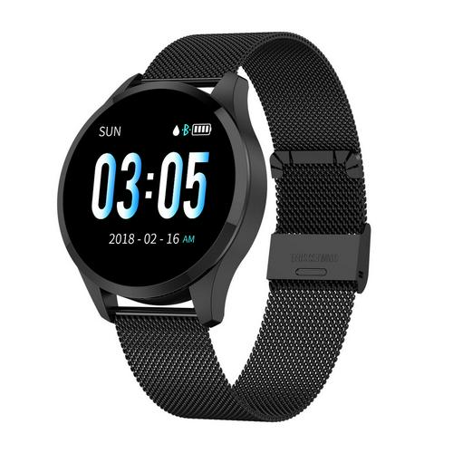 IP67 Waterdicht Smart Horloge Hartslag Bloeddruk Hr Sensor Sport Fitness Tracker Mannen Smart Armband Voor Iphone Android: steel Black