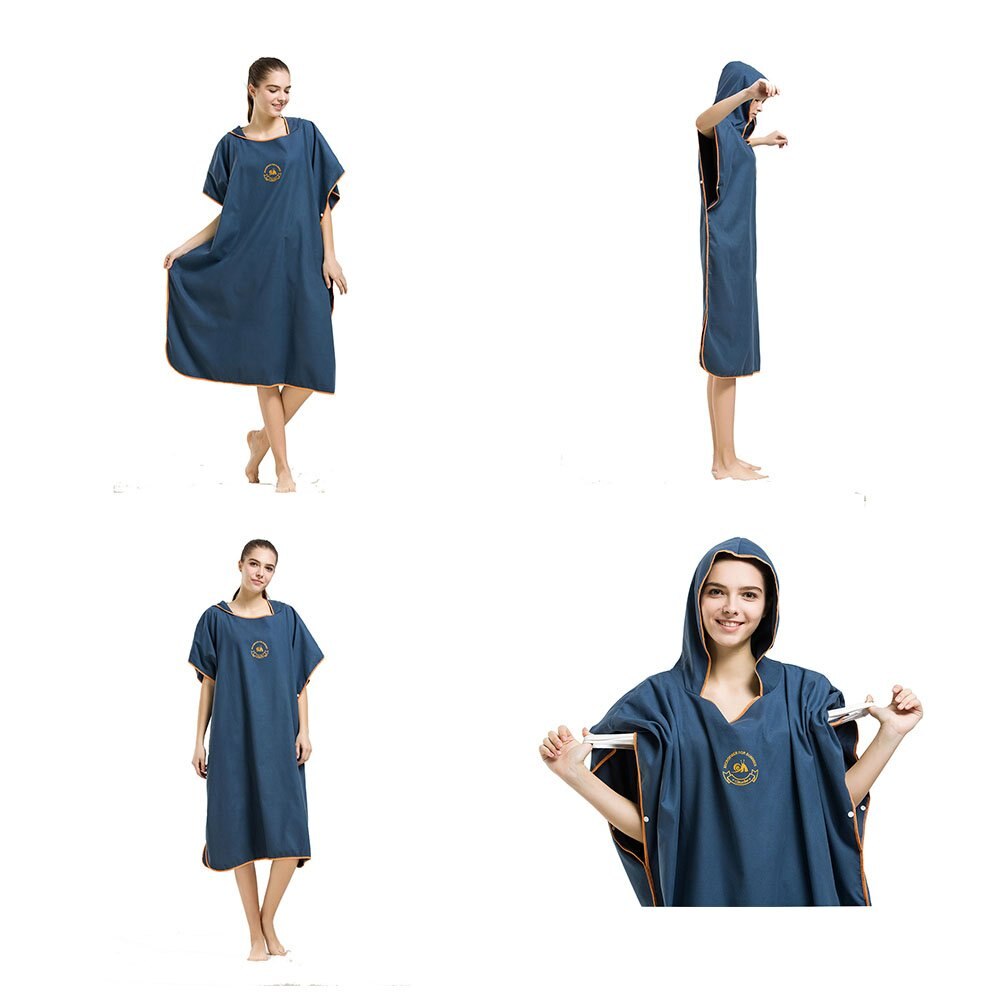 Ensfarget surfe poncho tykke menn og kvinner skift kjortel svømming en størrelse passer alle badekåper i mikrofiber