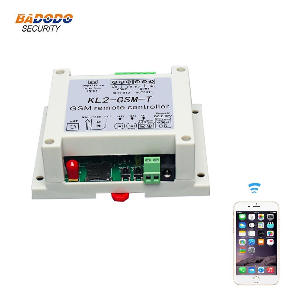 GSM SMS Remote Switch Access Controller KL2-GSM-T With 2 Relay Output One NTC Temperature Sensor