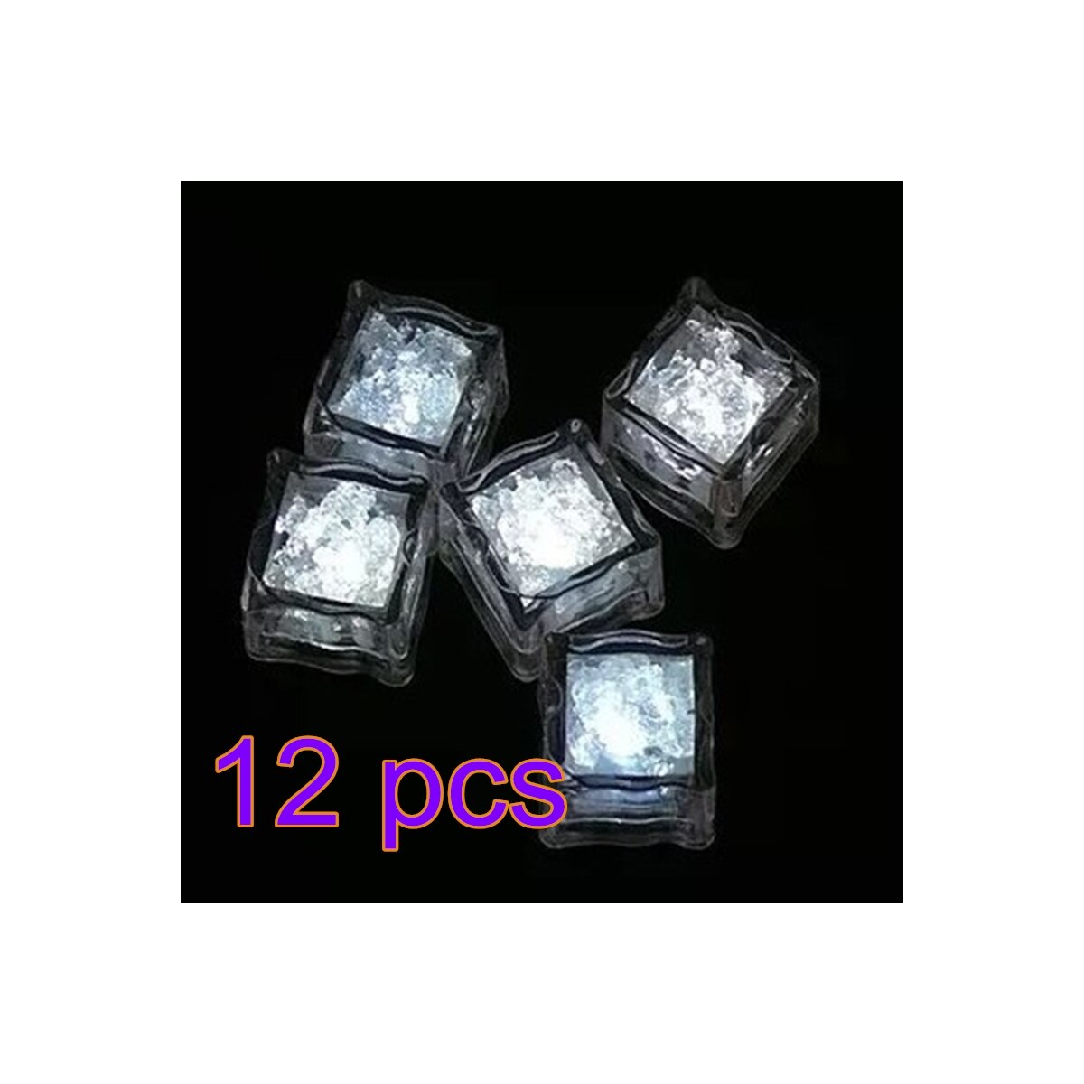 1/12Pcs Led Ijsblokjes Gloeiende Partij Bal Flitslicht Lichtgevende Neon Wedding Festival Kerst Bar Wijnglas decoratie Benodigdheden: 12pcs white