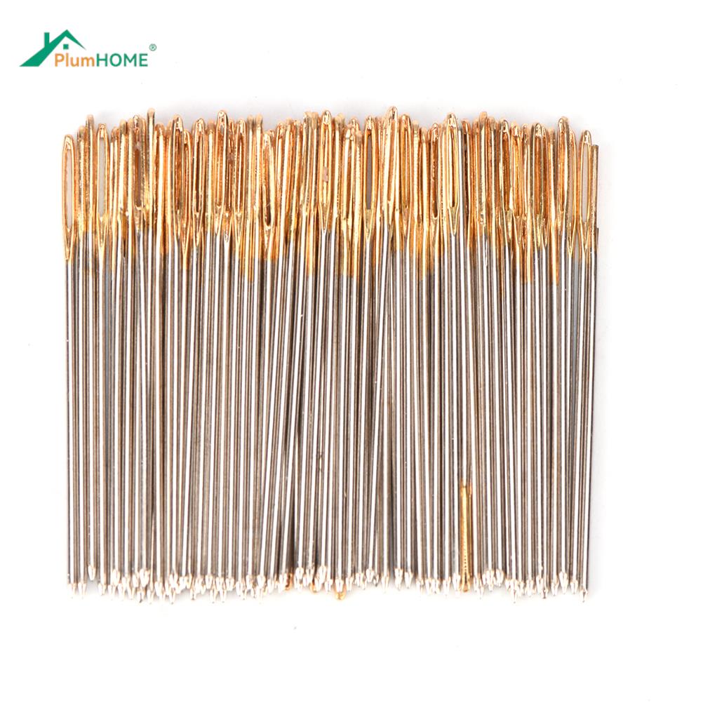 100 PCS Golden Staart Borduurwerk Stof Kruissteek Naalden Maat 24 Voor 11CT Stitch Doek Naaien