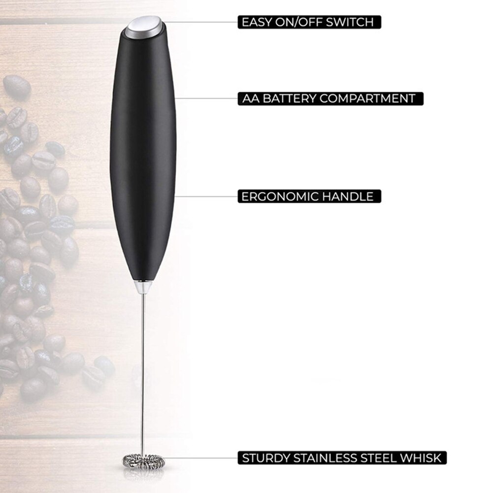Milk Frother Hand Held Electric Coffee Frother Cappuccino Coffee Maker Milk Foamer Kitchen Mixer Egg Beater, White