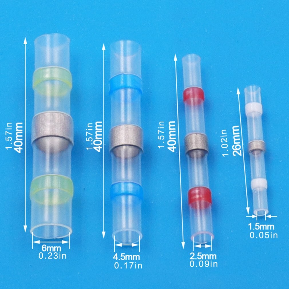 Electrical Wire Connectors Insulated Solder Sleeve Tube Heat Shrink Solder Terminal Waterproof Butt Connectors