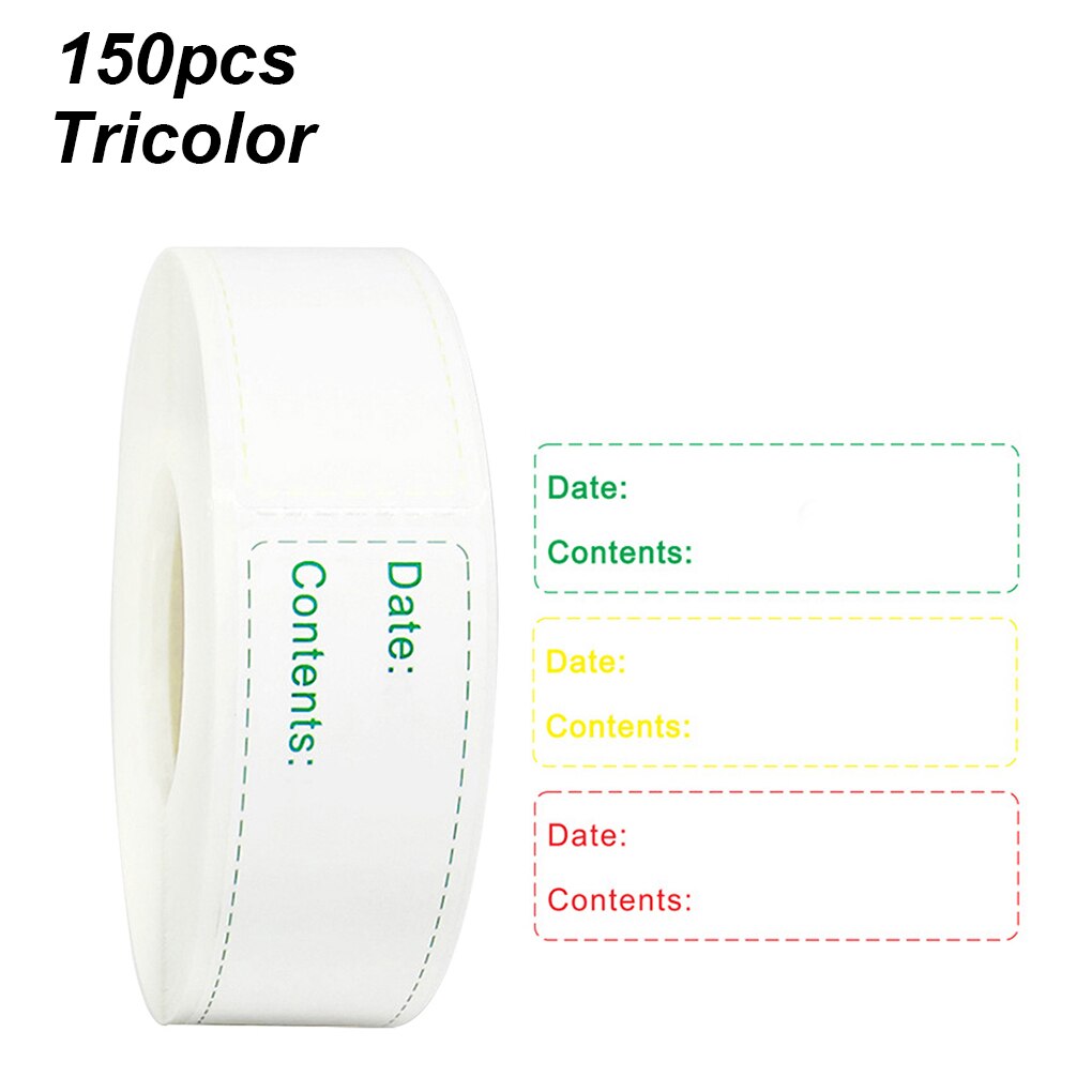 150pcs/roll Date Sticker Roll Refrigerator Date Content Label Removable Kitchen Food Storage Sticker Seasoning Bottle Sticker: 3 Colors