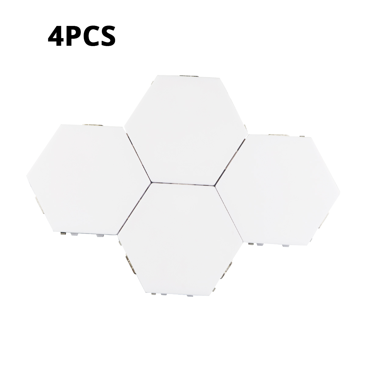 DIY Panel LED Quantum Lamp 12V Magnetic Hexagons Modular Touch Sensitive Sensor Painel Wall Lights Decoration Light: 4Pcs / With EU Plug