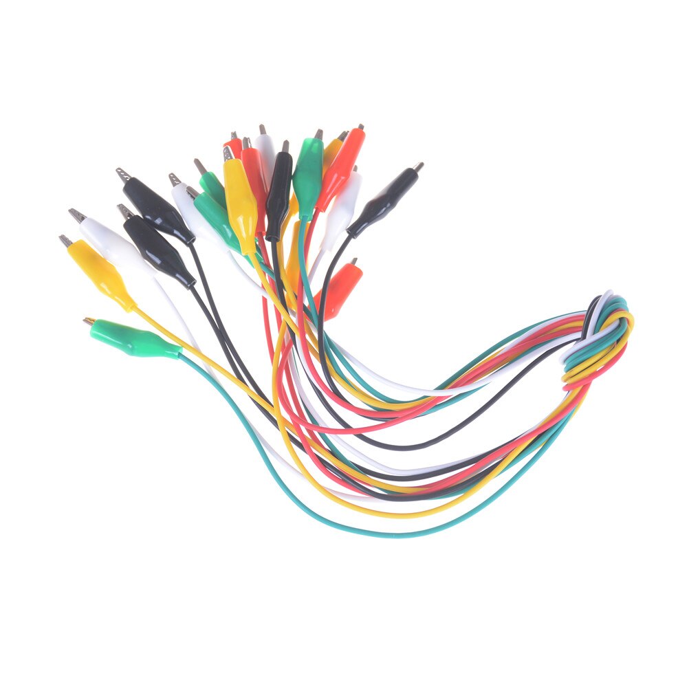 10pcs 50cm Double-ended Roach Clip Crocodile Clips Test Jumper Wire Alligator Clips Electrical DIY Test Leads Alligator