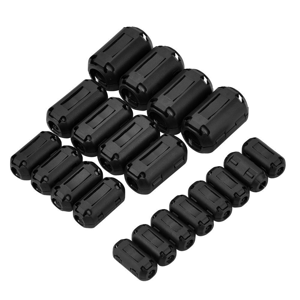 20 stuks Clip-op Ringkern EMI RFI Noise Suppressor Kabel Clip voor 3mm/5mm /7mm/9mm/13mm Diameter Kabel, zwart