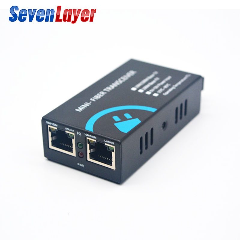 Media Converter 2 RJ45 1 SC 10/100M Fast Ethernet Switch Converter 20KM Ethernet mini Fiber Optical Single Mode fiber Port