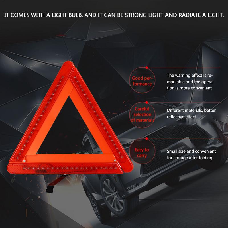 Emergency Hazard Sign LED Light Cars Tripoad Auto Reflective Stop Warning Triangle Sign Board Parking Safety Sign