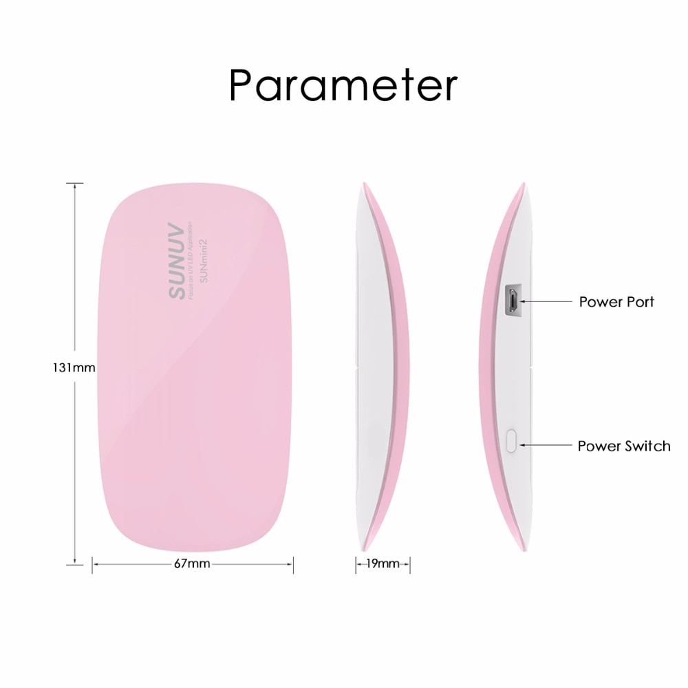 SUNUV SUNmini2 lampe UV sunuv Mini sèche-ongles Portable avec câble USB, sèche-ongles Gel vernis, , usage domestique et voyage