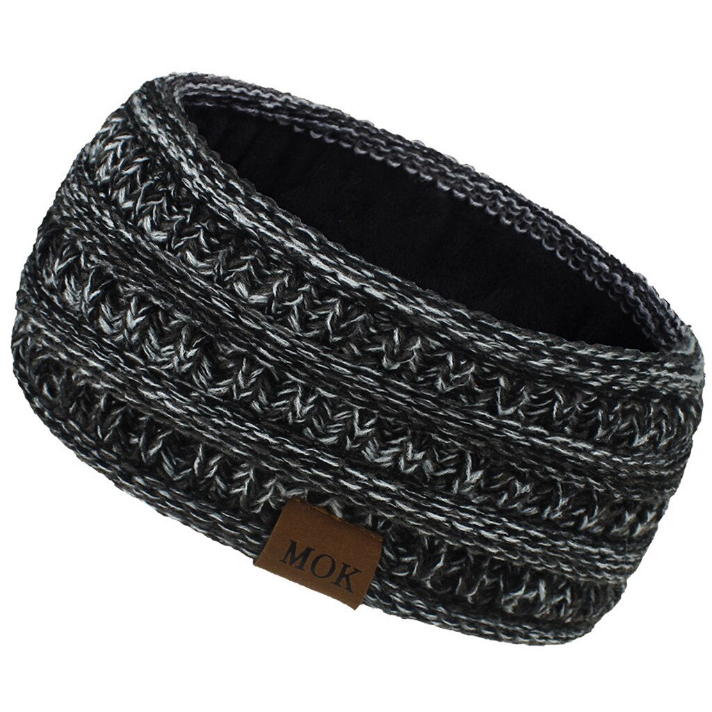 Turbante deportivo de punto para mujer, banda ancha elástica para la cabeza, para invierno, Otoño,: B