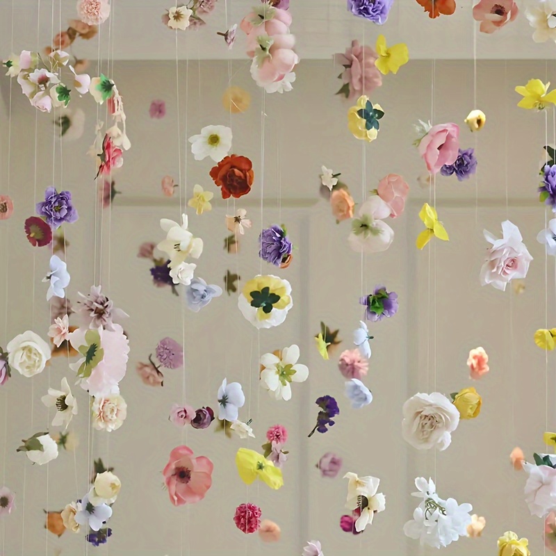 Paquete de Material de cortina de puerta de flor flotante DIY, 20 piezas, planta, flores aleatorias, decoración de de escena de flor simulada