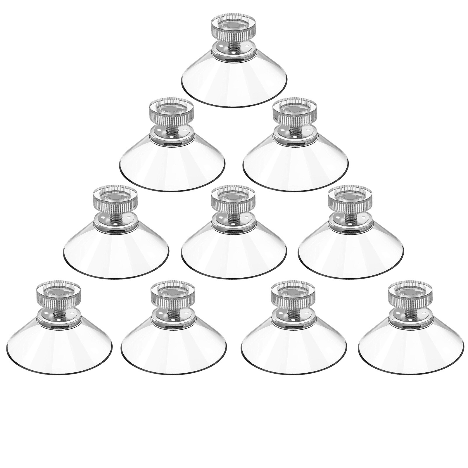 Ventouse à tige filetée transparente, forte ventouse avec vis à pouce, fixation murale en verre de salle de bains, 4/10 pièces: 10pcs