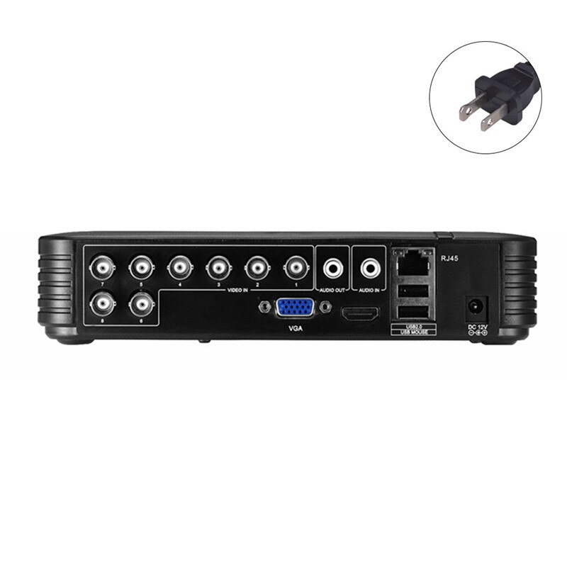 4CH 8CH Cctv Ahd Dvr Mini Hybrid 1080N Nvr Video Recorder Ahd Ip Analoge Camera Dvr Surveillance Beveiliging Cctv Recorder: 8CH US plug