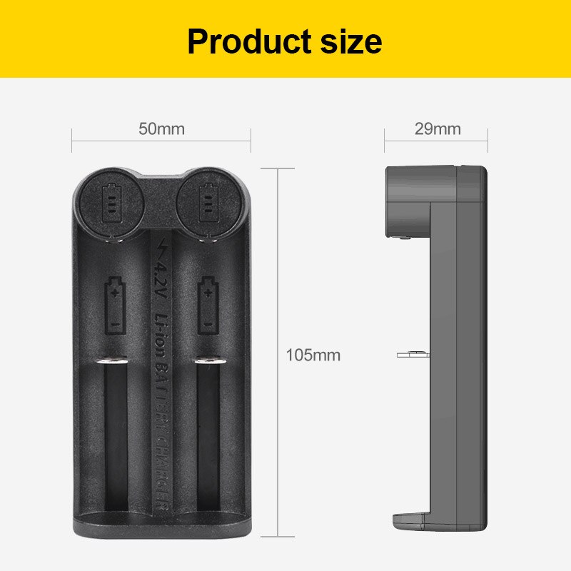 Voxlink 18650 Batterij Oplader Smart Opladen 2 Slot 3.7V 26650 18350 32650 21700 26500 Oplaadbare Batterij Oplader
