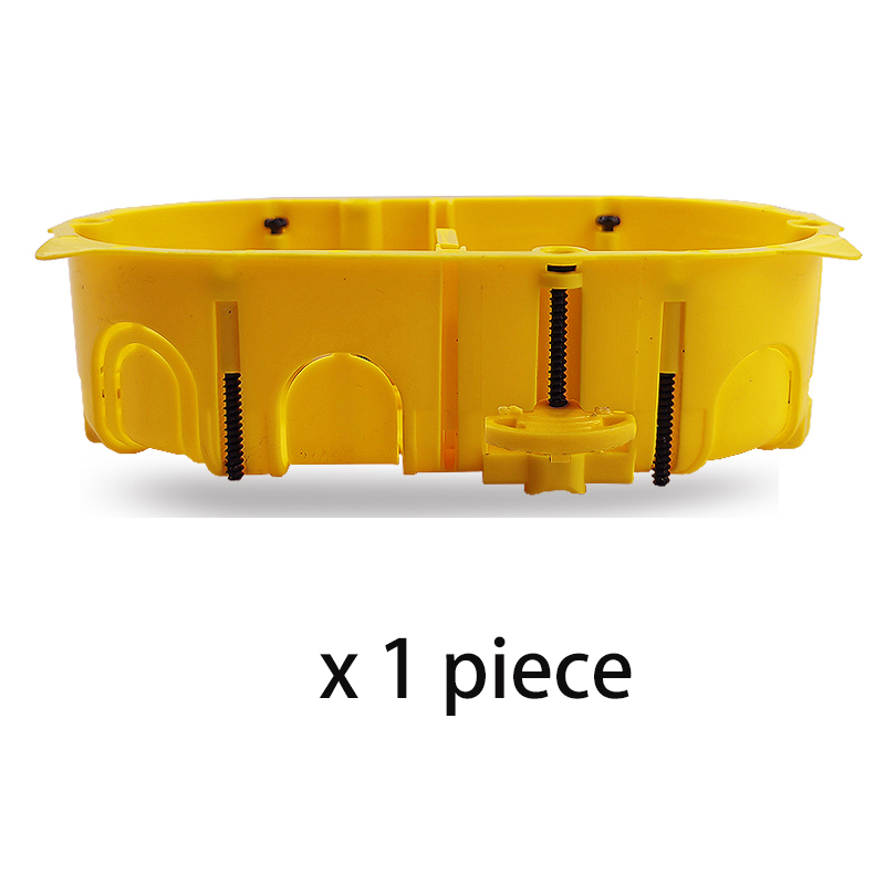 EU 1 2 3 Gang DryWall Box Both For Gypsum Board Dry Box Plasterboad and Concrete Wall EU Switch Socket Cassette Installiton Box: Ivory