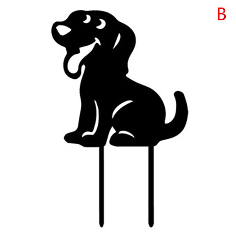 Estatua de Metal para decoración al aire libre, figura de perro hueca, tierra para inserción de patio: B
