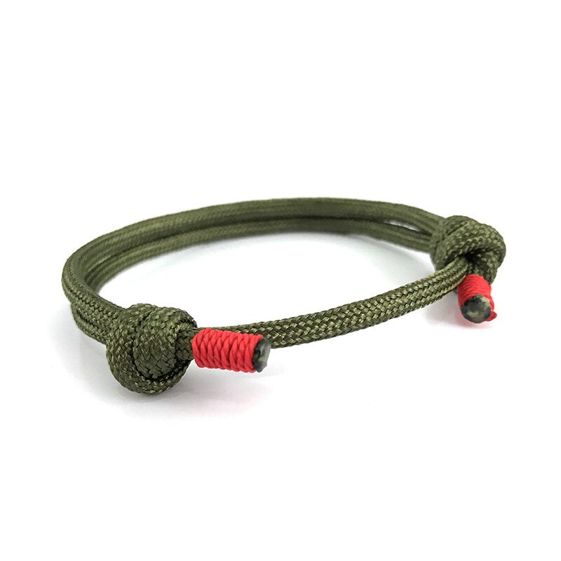 Tobillera para verano para hombres y mujeres, pulsera deportiva de supervivencia de cuerda de , trenzada, colorida, con envoltura de la suerte: Green-Red