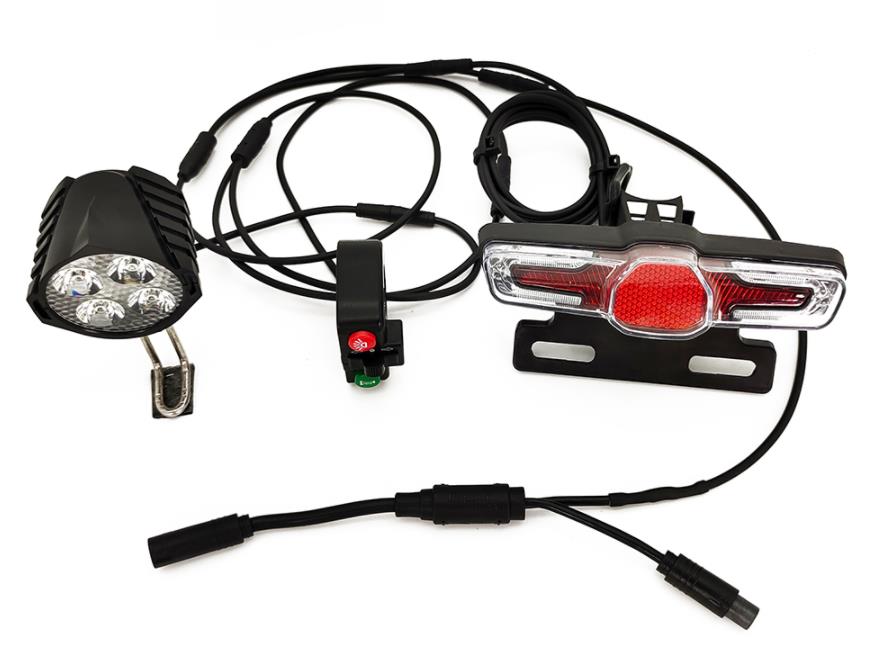 Bafang-motor central BBS HD para bicicleta, línea impermeable modificada, grupo de luces integradas con señal de giro de freno de bocina