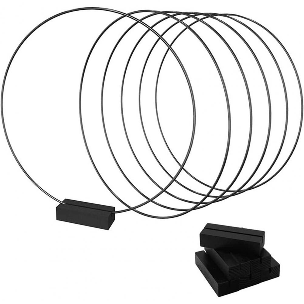 Metall kranz Reifen mit schwarzem Ständer rund DIY dekorative Kranz Halfter Girlande Handwerk Hersteller Ring Tisch Herzstück Wohnkultur