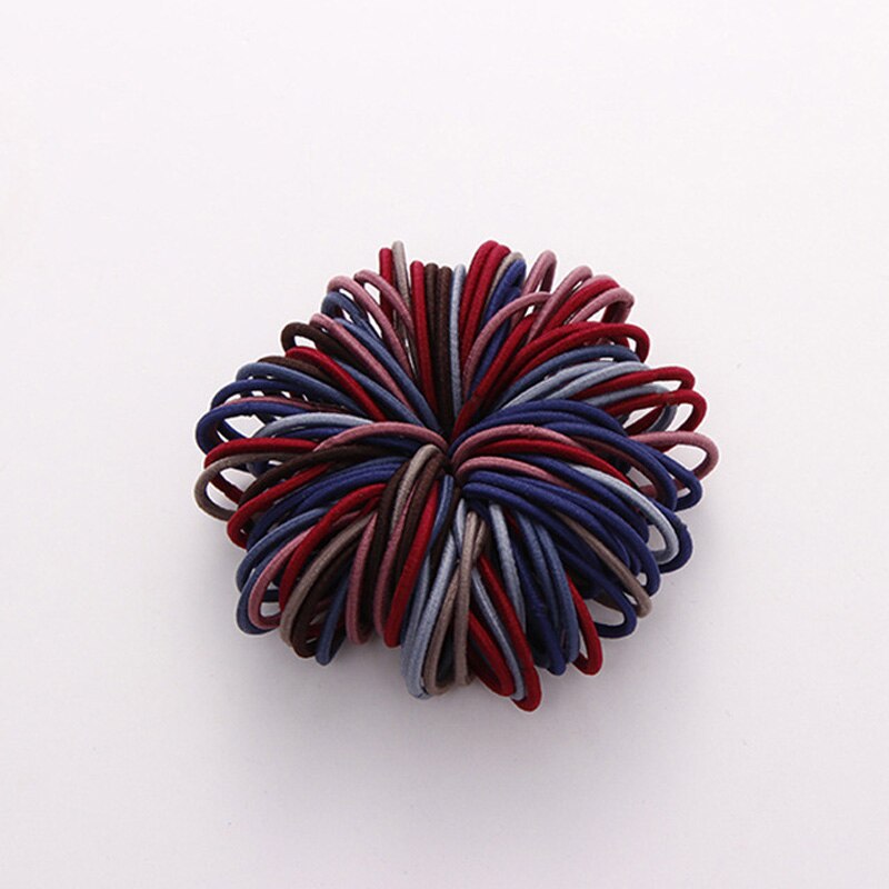 100 Stks/partij Meisjes Snoep Kleuren Nylon 3 Cm Elastiekjes Kinderen Veilig Elastische Haarbanden Paardenstaart Houder Kinderen Haar accessoires: 13