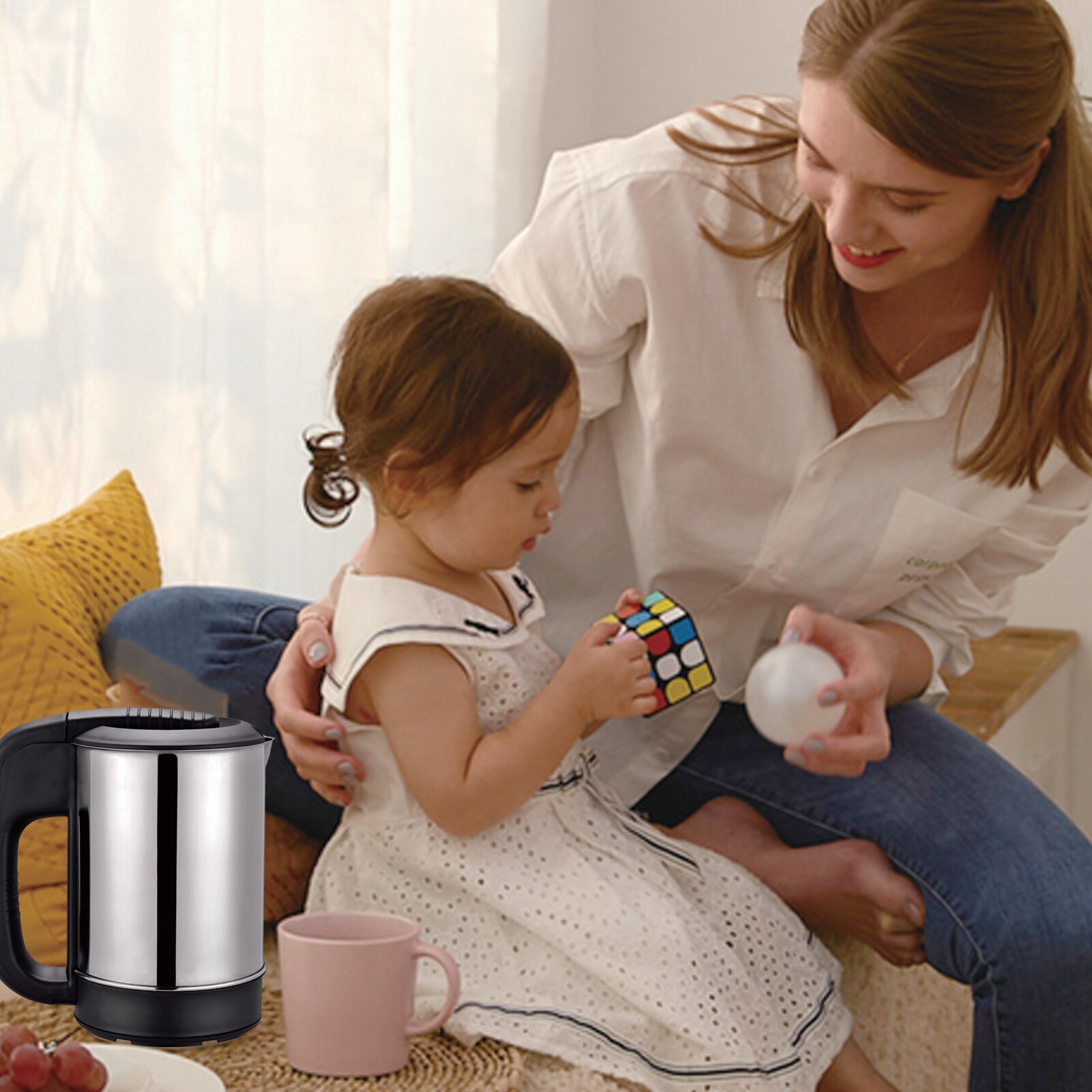 Kitchen 0.5L Mini Electric Kettle Tea Coffee Stainless Steel 1000W Portable Travel Water Boiler Pot for Hotel Family Trip