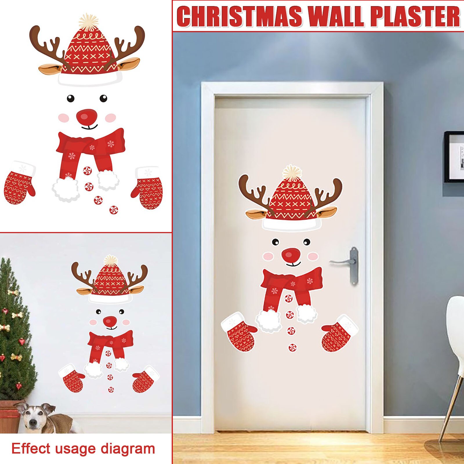Kerst Muursticker Sneeuwpop Muursticker Jaar Deur Koelkast Venster Sticker Kerst Decoratie Navidad Decor