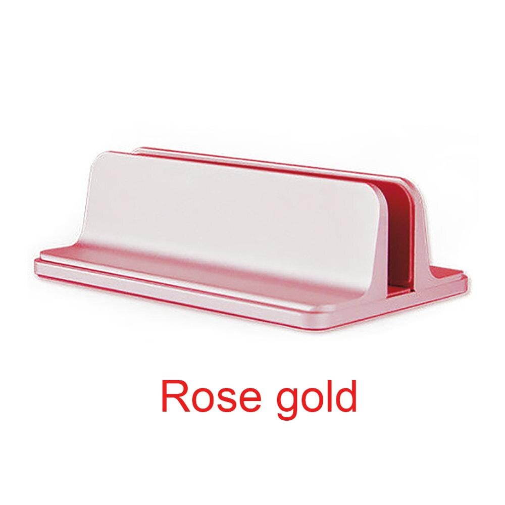 1/2 Ports Adjustable Aluminum Alloy Book Tablet Notebook Holder Standing Desk Laptop Stand Storage For Macbook Pro Air DELL iPad: 1 Port Rose red