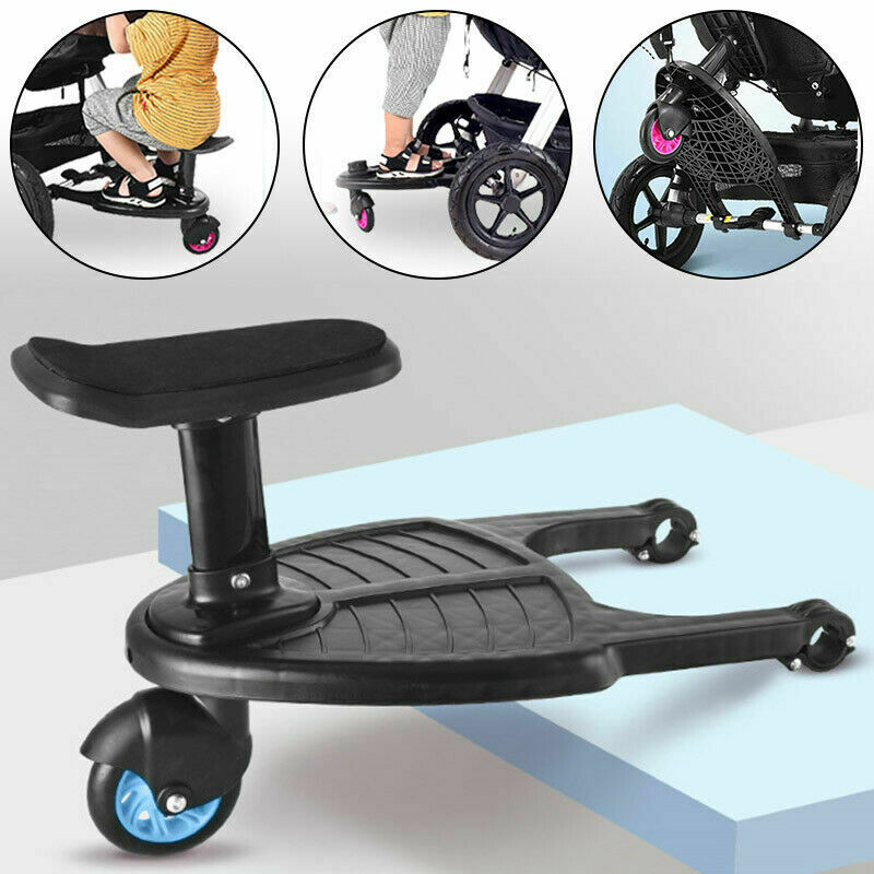 Søskende tumling ståbræt baby klapvogn hjul buggy board barnevogn sort sæde holder