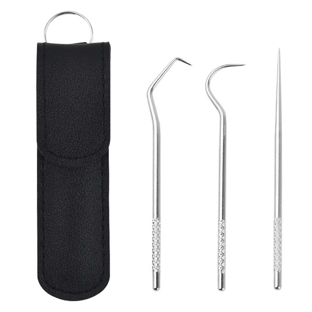 Portable Practical Oral Crochet Care Supplies Holder Women Tooth Hook Plug Teeth Flossing Set Cleaning Tooth Tool: black