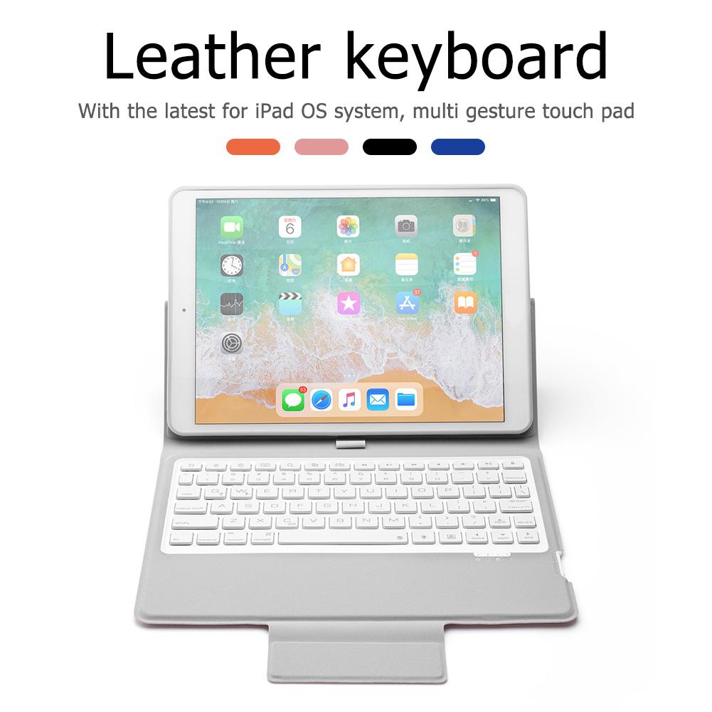 tablette clavier classique délicat pour iPad 10.2 pouces étui en cuir couverture rétro-éclairage sans fil Bluetooth clavier