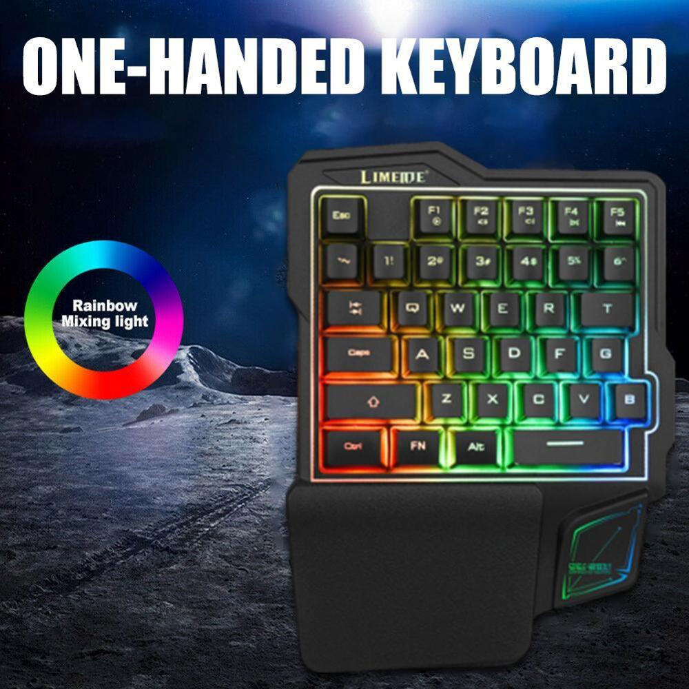One-Handed Mechanical Gaming Keyboard RGB Backlit Portable PS4 For PC Keypad Mini Controller Gamer Game Gaming B0F1